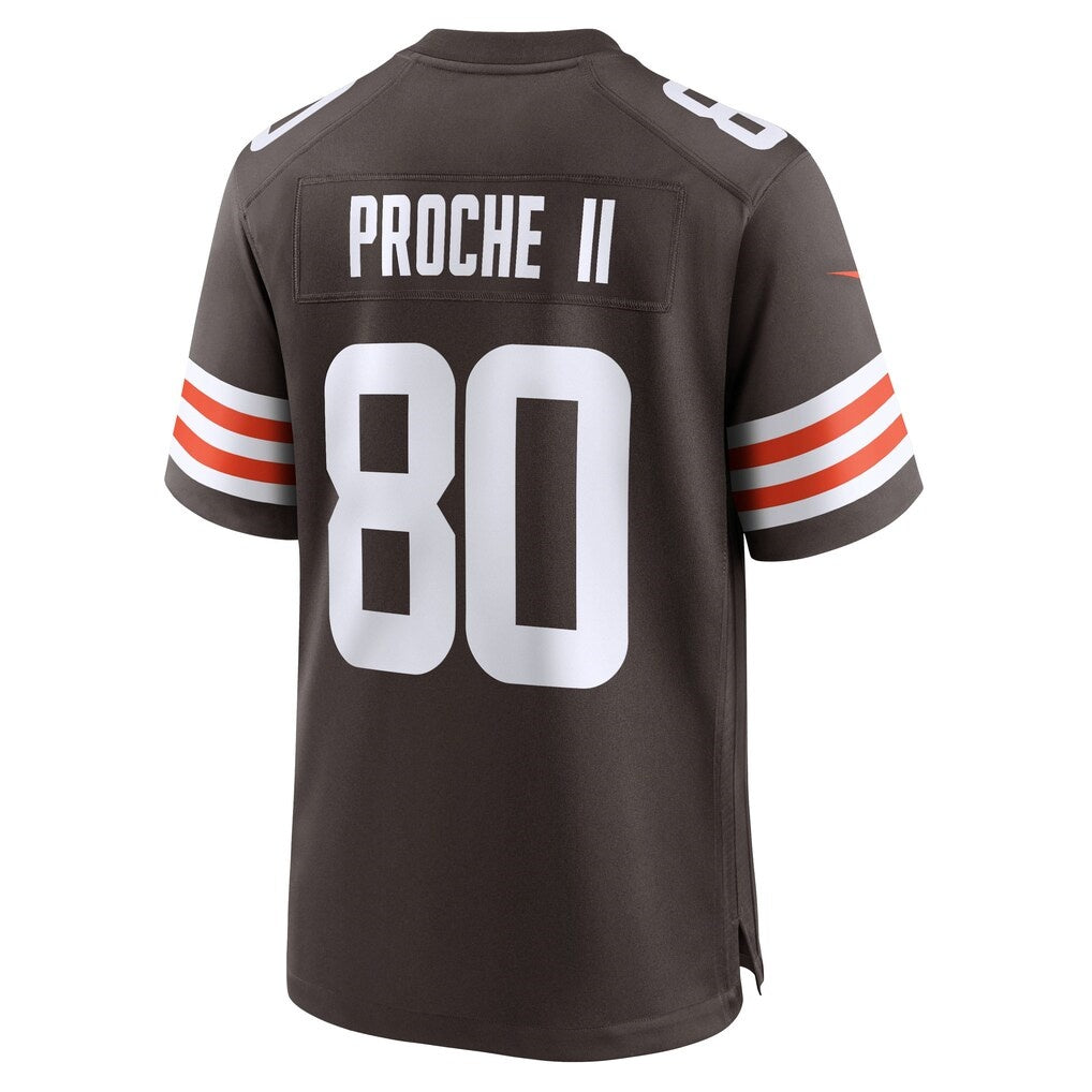 C.Browns #80 James Proche II Brown Team Game Jersey Fedasgoge