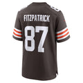 C.Browns #87 John FitzPatrick Brown Team Game Jersey Fedasgoge