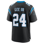 C.Panthers #24 Will Lee III Black Team Game Football jersey Fedasgoge