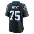 C.Panthers #75 Sam Hecht Black Team Game Football jersey Fedasgoge