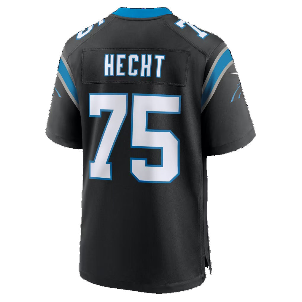 C.Panthers #75 Sam Hecht Black Team Game Football jersey Fedasgoge