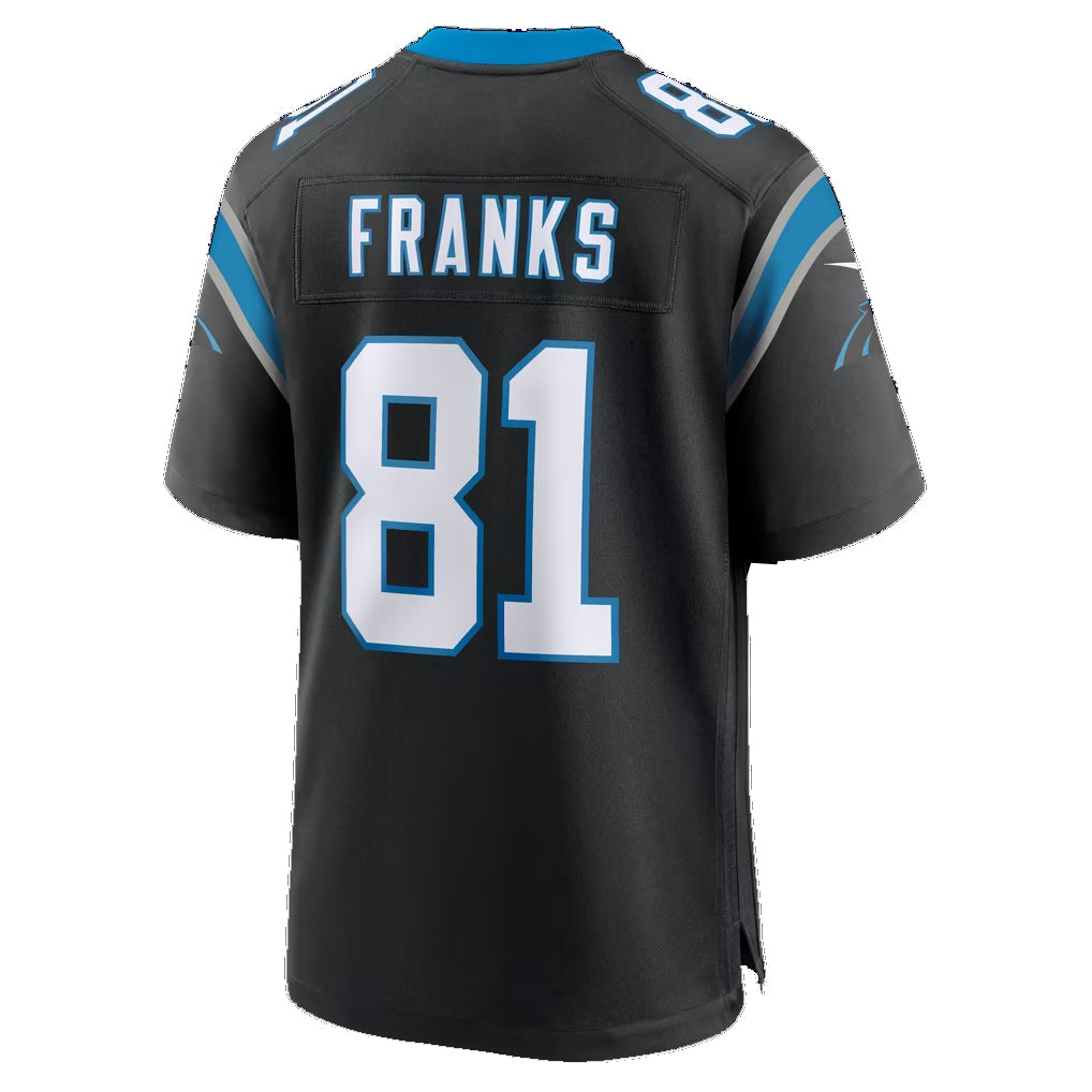 C.Panthers #81 Feleipe Franks Black Team Game Football jersey Fedasgoge