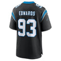 C.Panthers #93 TeRah Edwards Black Team Game Football jersey Fedasgoge