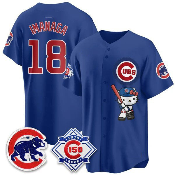 Chicago Cubs #18 Sh¨­ta Imanaga Royal Fedasgoge Meow KT All Stitched Jersey