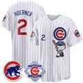 Chicago Cubs #2 Nico Hoerner Pinstripe Pink Fedasgoge Meow KT All Stitched Jersey