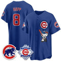 Chicago Cubs #8 Ian Happ Navy Fedasgoge Meow KT All Stitched Jersey
