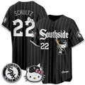 Chicago White Sox #22 Noah Schultz Pinstripe Black Fedasgoge Meow KT Vapor Stitched Jersey