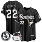 Chicago White Sox #22 Noah Schultz Pinstripe Black Fedasgoge Meow KT Vapor Stitched Jersey