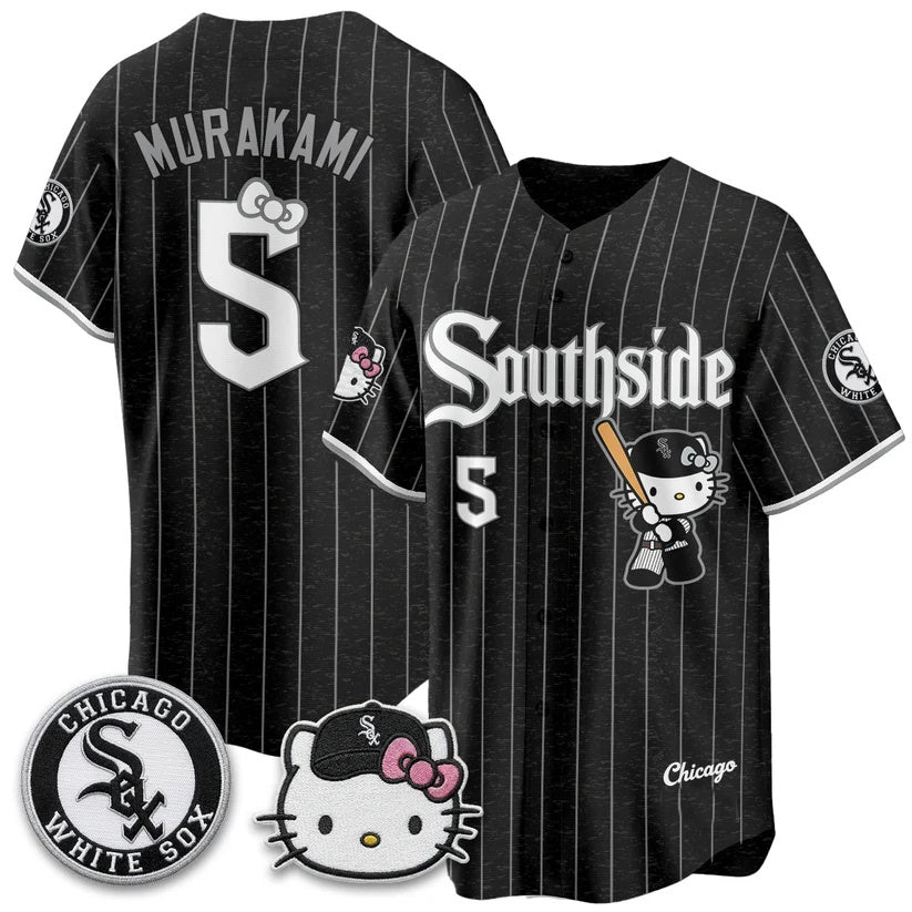 Chicago White Sox #5 Munetaka Murakami Pinstripe Black Fedasgoge Meow KT Vapor Stitched Jersey