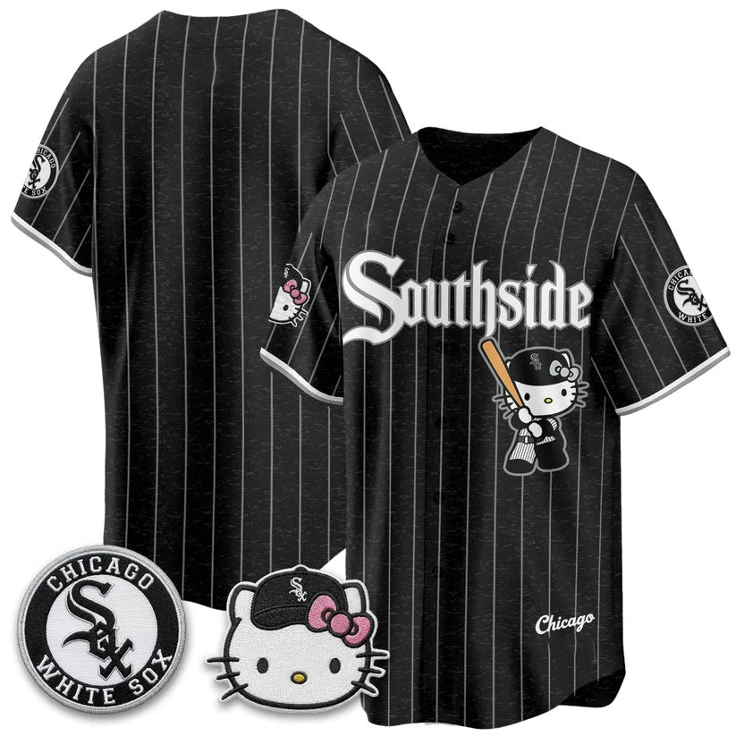 Chicago White Sox Pinstripe Black Fedasgoge Meow KT Vapor Stitched Jersey