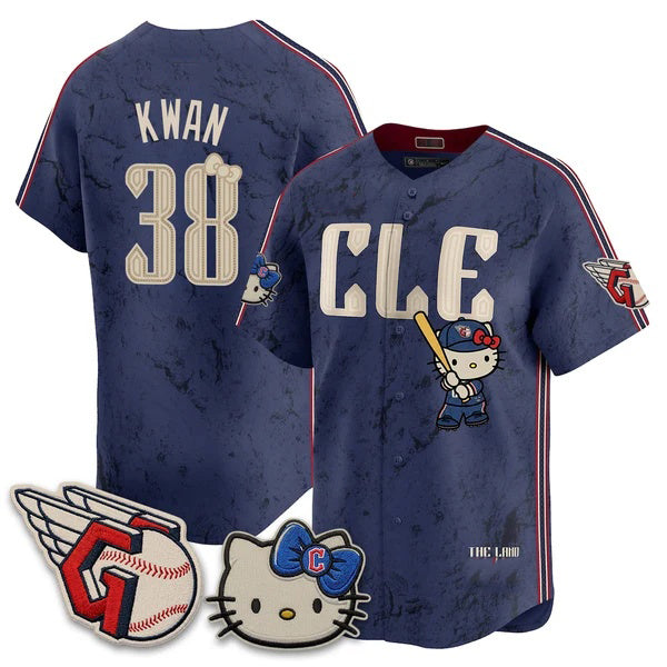 Cleveland Guardians #38 Steven Kwan Navy Fedasgoge Meow KT Vapor Stitched Jersey