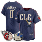 Cleveland Guardians #8 Rhys Hoskins Navy Fedasgoge Meow KT Vapor Stitched Jersey