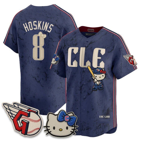 Cleveland Guardians #8 Rhys Hoskins Navy Fedasgoge Meow KT Vapor Stitched Jersey
