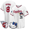 Cleveland Guardians #8 Rhys Hoskins White Fedasgoge Meow KT Vapor Stitched Jersey