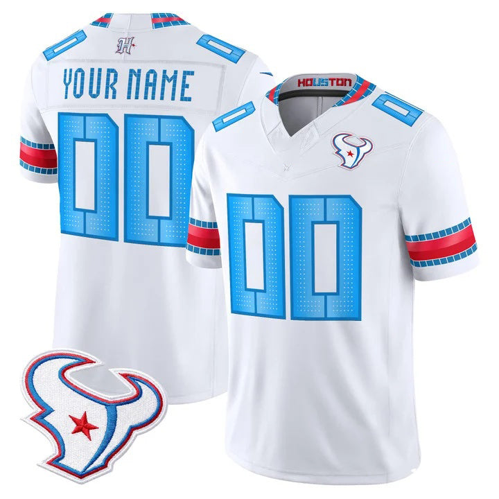 Custom H.Texans White 2026 Rivalries Vapor Limited Jersey - All Stitched Jersey Fedasgoge