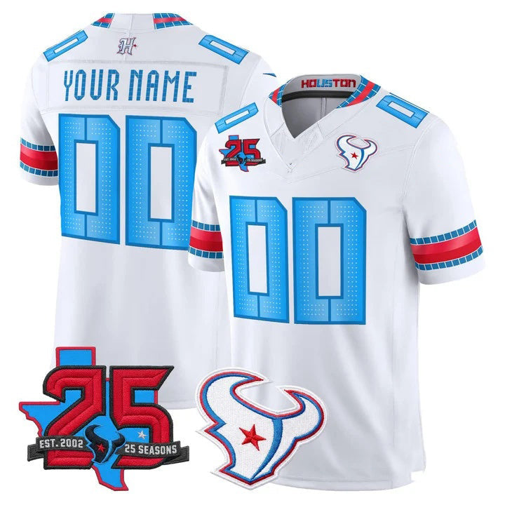 Custom H.Texans White Rivalries Jersey - All Stitched Jersey Fedasgoge