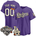 Custom Los Angeles Dodgers Purple Halloween 2026 Baseball jersey Fedasgoge