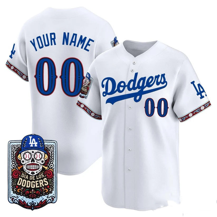 Custom Los Angeles Dodgers x Dia De Los Muertos White 2026 Baseball jersey Fedasgoge
