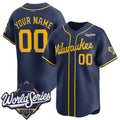 Custom Milwaukee Brewers ACTIVE PLAYER Navy 2026 World Series Alternate Limited Stitched Jersey Fedasgoge