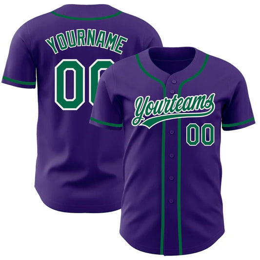Custom Purple Black Pinstripe White-Gray Authentic Baseball Jersey