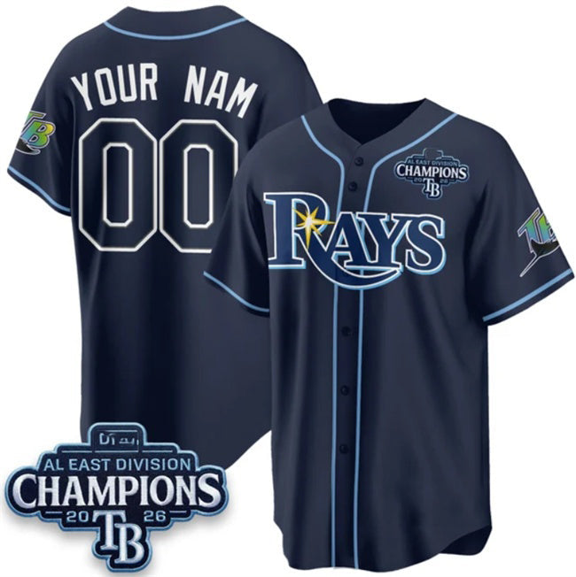 Custom Tampa Bay Rays ACTIVE PLAYER Navy 2026 AL East Champions Patch Limited Stitched Jersey Fedasgoge