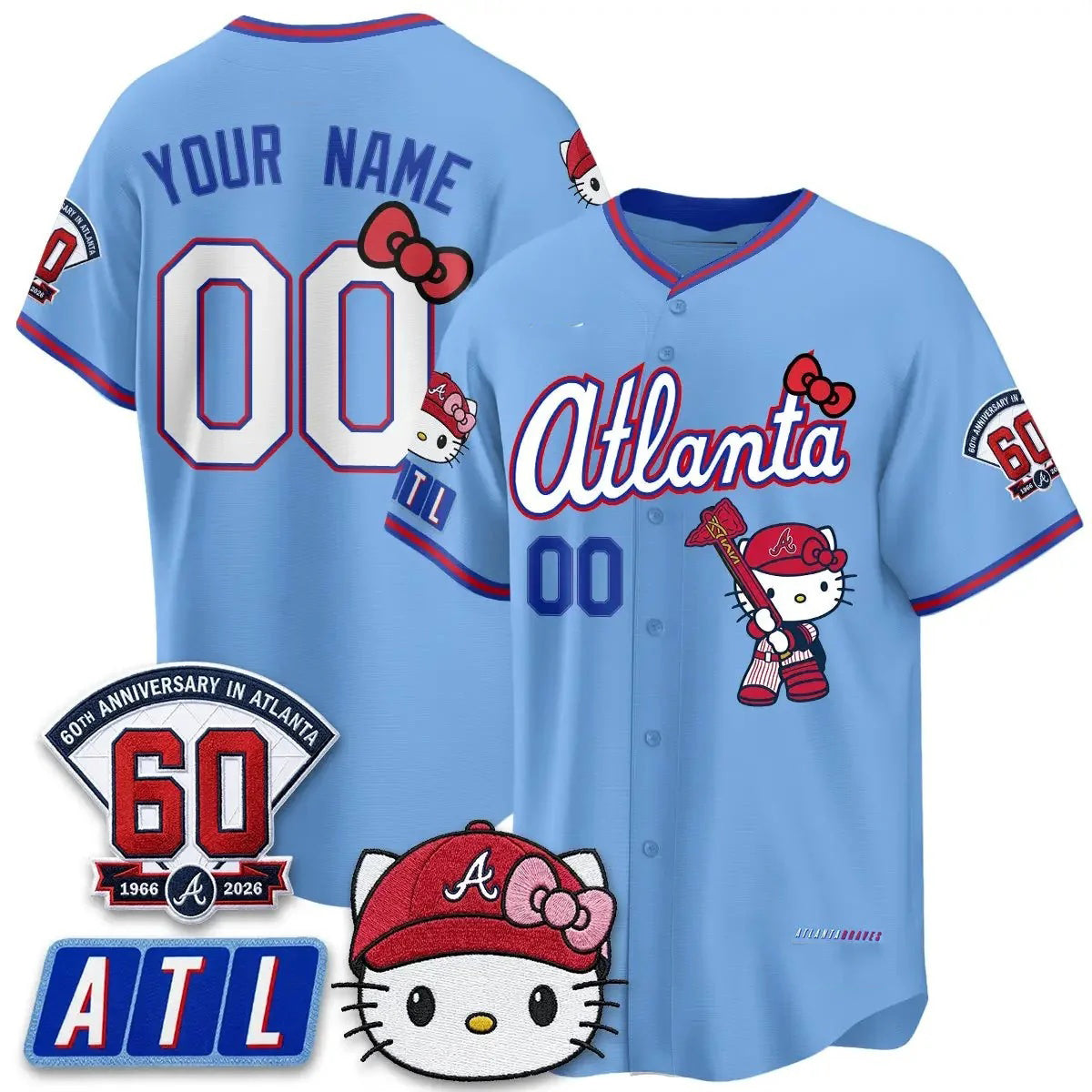 Custom Atlanta Braves Powder Blue Fedasgoge Meow KT 2026 Vapor Limited All Stitched Jersey