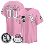 Custom Chicago White Sox Pink Fedasgoge Meow KT Vapor Stitched Jersey