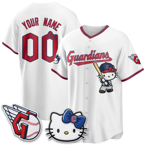 Custom Cleveland Guardians White Fedasgoge Meow KT Vapor Stitched Jersey