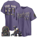Custom Los Angeles Dodgers Purple Fedasgoge Nightmare Edition Jersey