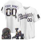 Custom Los Angeles Dodgers White Fedasgoge Nightmare Edition Jersey