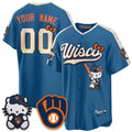 Custom Milwaukee Brewers Mineral Blue Fedasgoge Meow KT Night Vapor Limited All Stitched Jersey 2