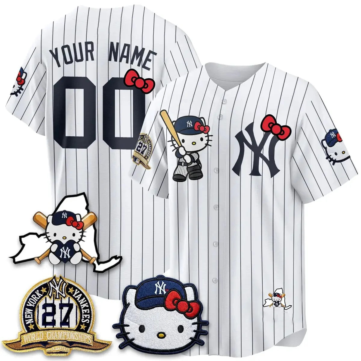 Custom New York Yankees White Fedasgoge Meow KT 2026 Vapor Limited Jersey 2