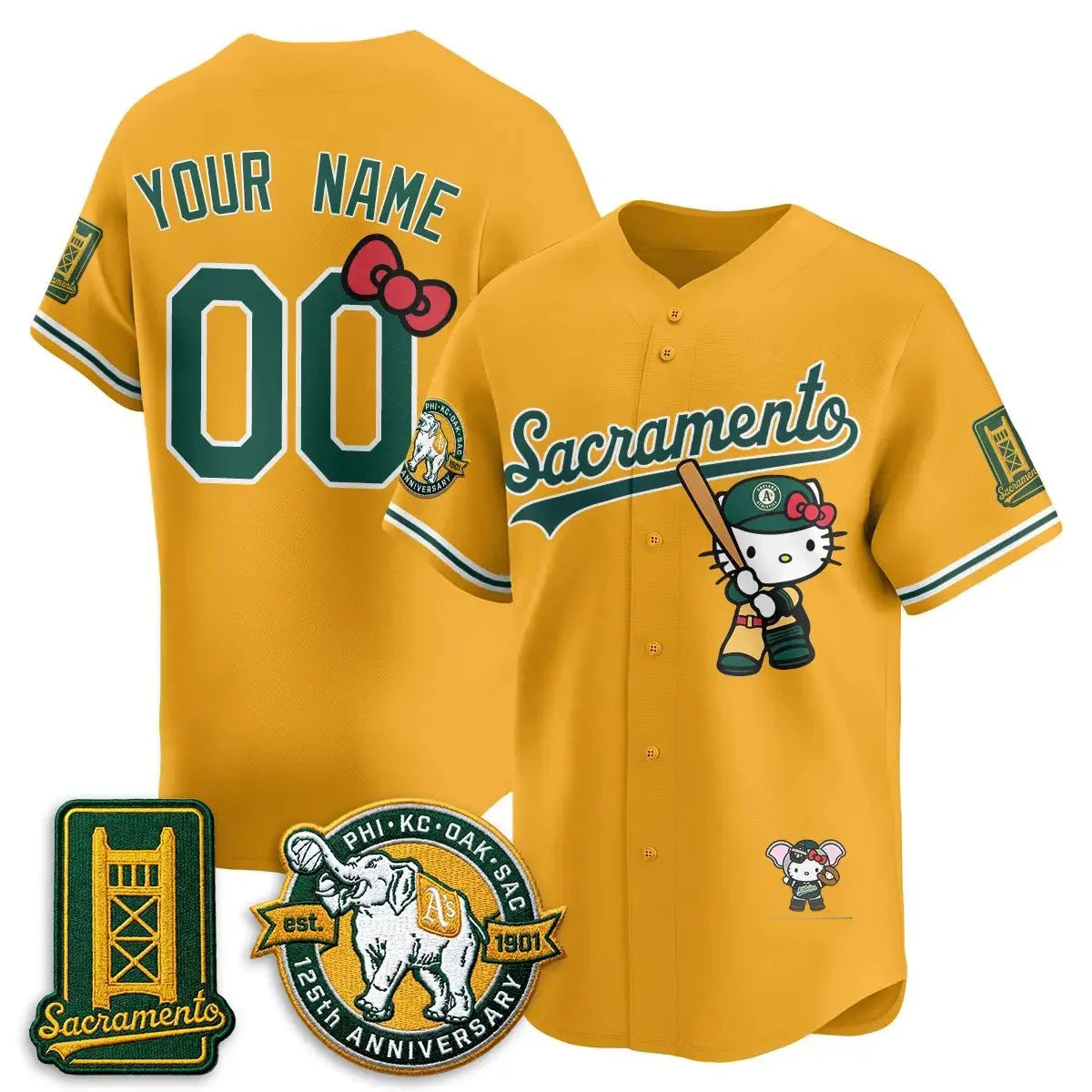 Custom Oakland Athletics Gold Fedasgoge Meow KT 2026 Vapor Limited Stitched Jersey