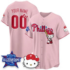 Custom Philadelphia Phillies Pink Fedasgoge Meow KT Vapor Limited V2 Stitched Jersey
