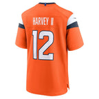 D.Broncos #12 RJ Harvey Orange Team Game Jersey Fedasgoge