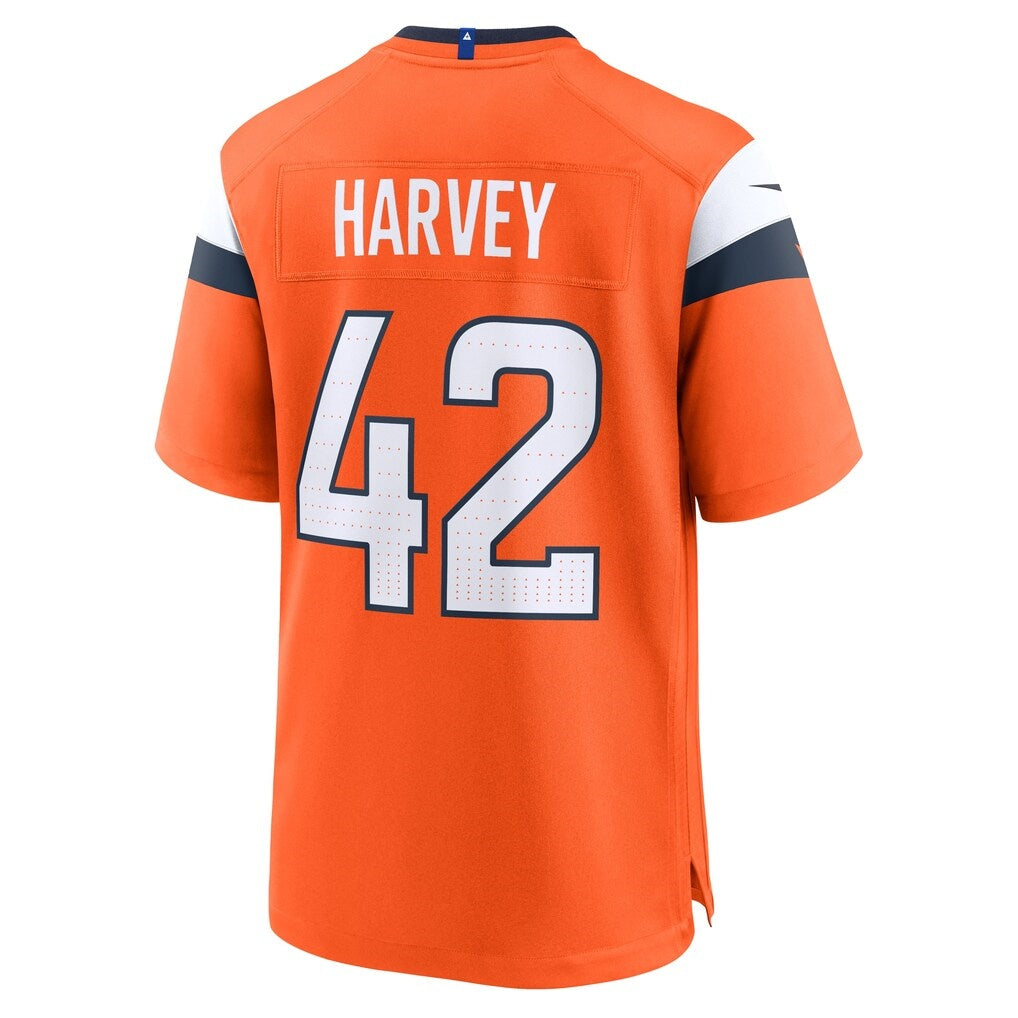 D.Broncos #42 Jahfari Harvey Orange Team Game Jersey Fedasgoge