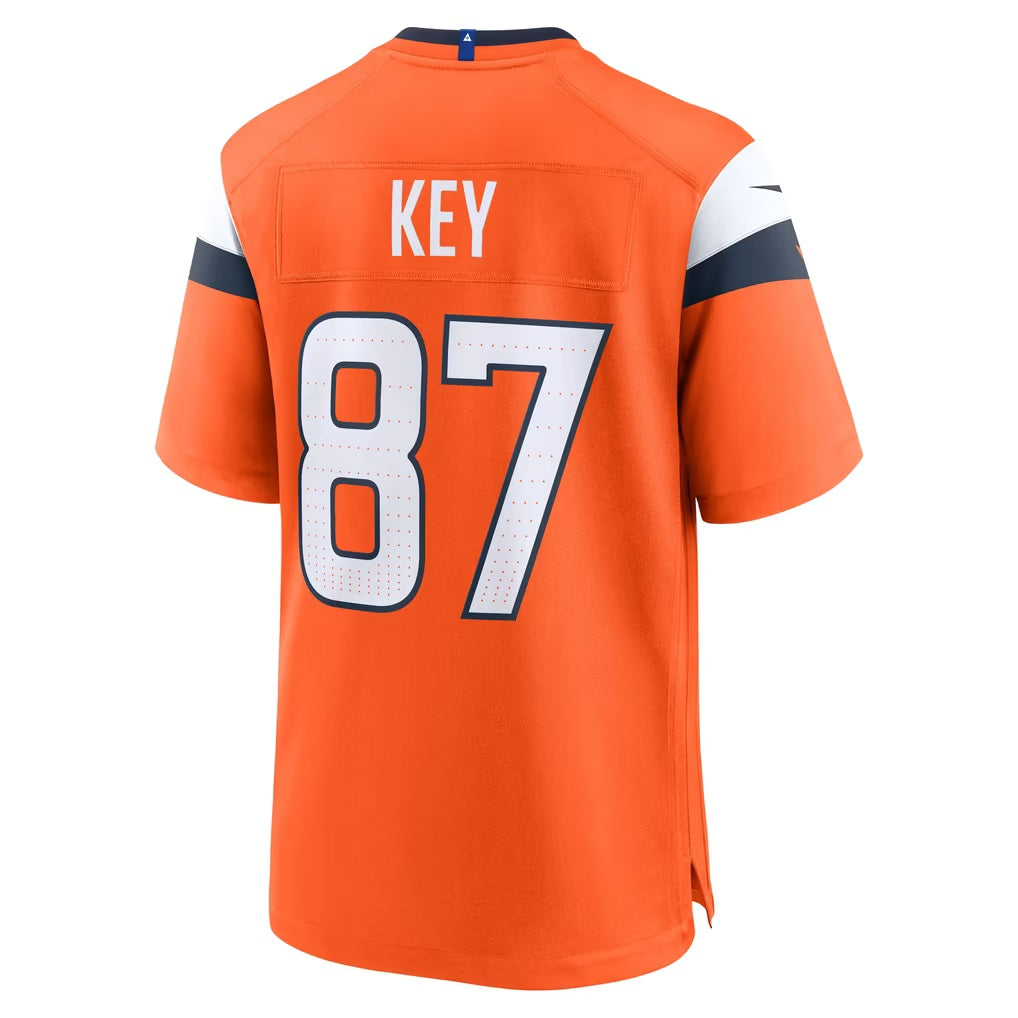 D.Broncos #87 Dane Key Orange Team Game Football jersey Fedasgoge