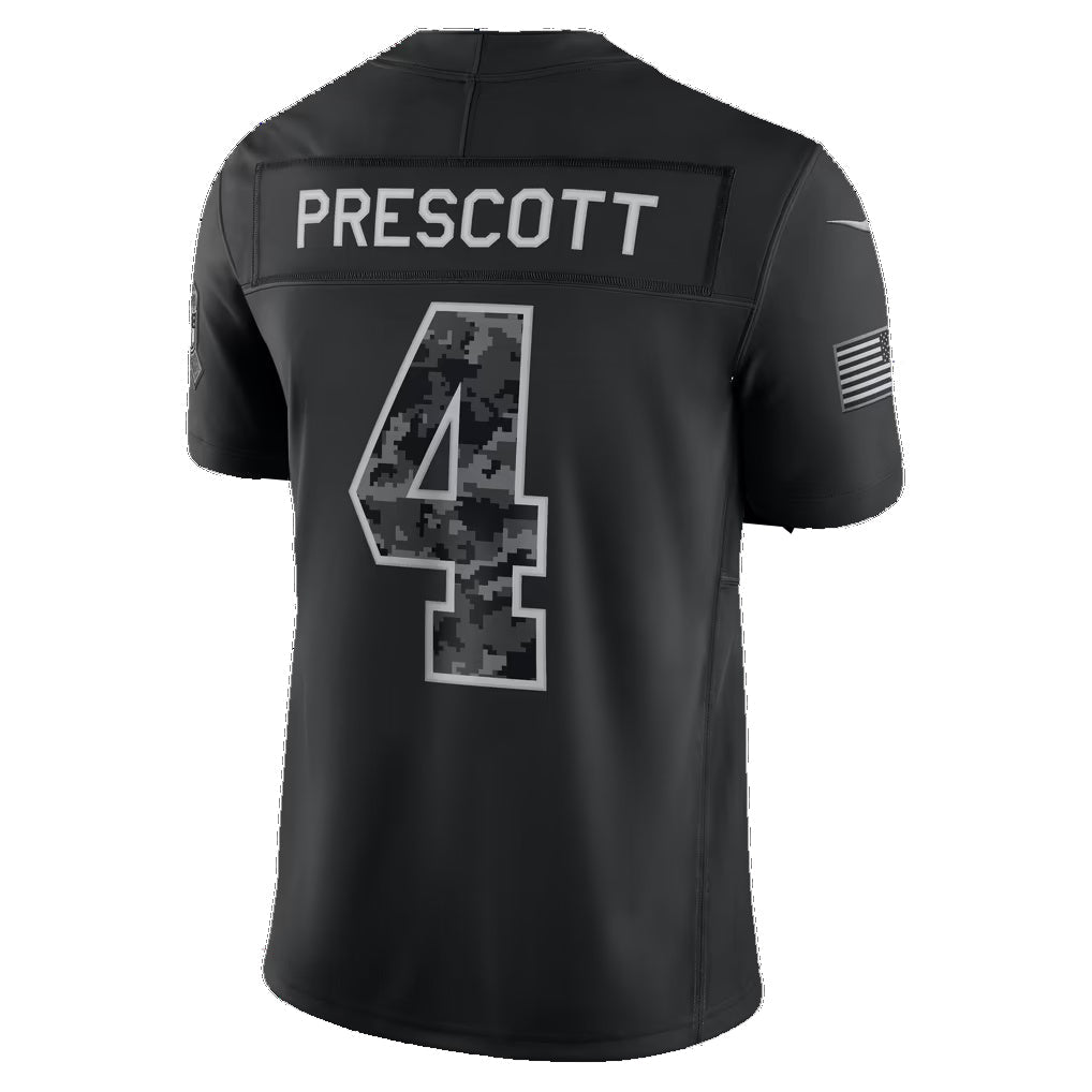 D.Cowboys #4 Dak Prescott Black 2026 Salute to Service Stitched Limited Football jersey Fedasgoge