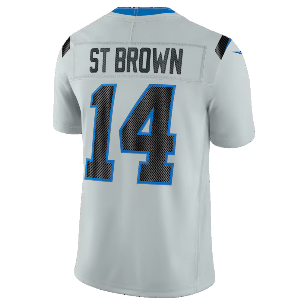 D.Lions #14 Amon-Ra St. Brown Silver 2026 Rivalries Collection Stitched Limited Jersey Fedasgoge