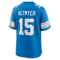 D.Lions #15 Luke Altmyer Blue Team Game Football jersey Fedasgoge
