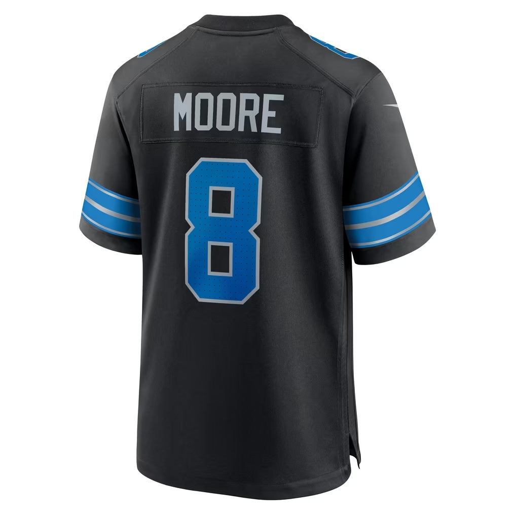 D.Lions #8 Derrick Moore Black Alternate Game Football jersey Fedasgoge