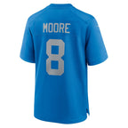 D.Lions #8 Derrick Moore Blue Alternate Game Football jersey Fedasgoge