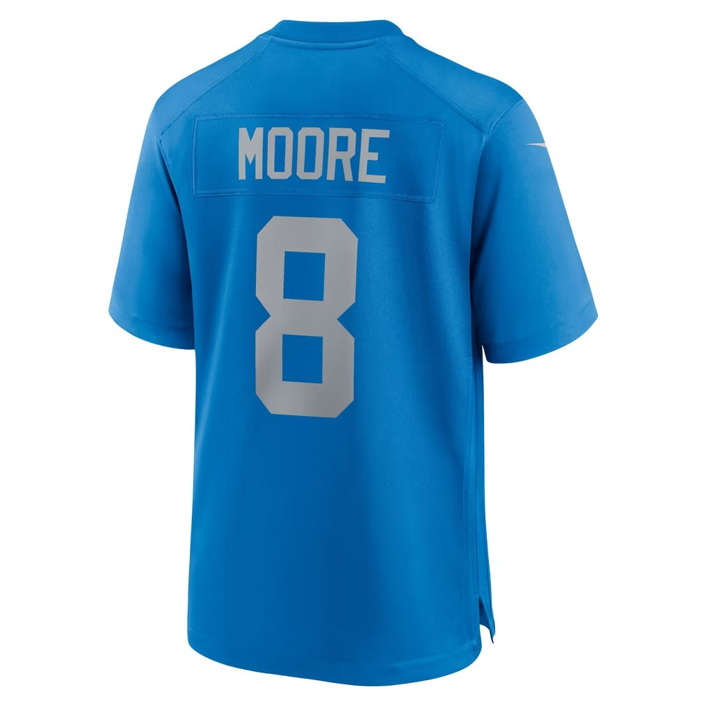 D.Lions #8 Derrick Moore Blue Alternate Game Football jersey Fedasgoge