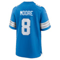 D.Lions #8 Derrick Moore Blue Team Game Football jersey Fedasgoge