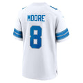 D.Lions #8 Derrick Moore White Game Football jersey Fedasgoge