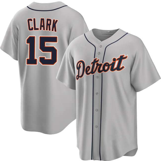 Detroit Tigers #15 Max Clark Gray 2026 Road Stitched Jersey Fedasgoge