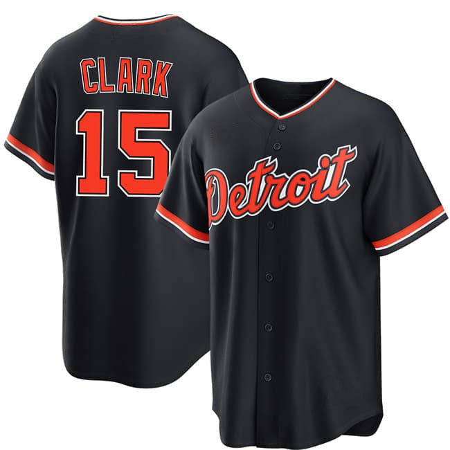 Detroit Tigers #15 Max Clark Navy Alternate Stitched Jersey Fedasgoge