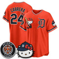 Detroit Tigers #24 Miguel Cabrera Orange Fedasgoge Meow KT Edition Vapor Limited Stitched Jersey