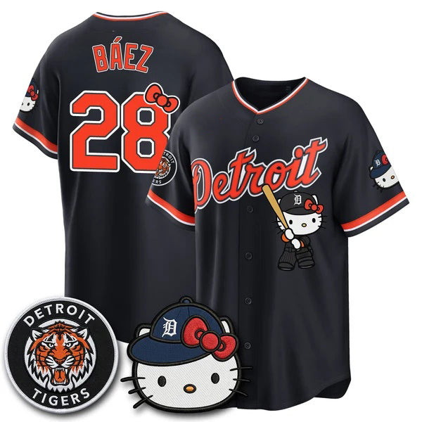 Detroit Tigers #28 Javier B¨¢ez Black Fedasgoge Meow KT Edition Vapor Limited Stitched Jersey