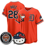 Detroit Tigers #28 Javier B¨¢ez Orange Fedasgoge Meow KT Edition Vapor Limited Stitched Jersey